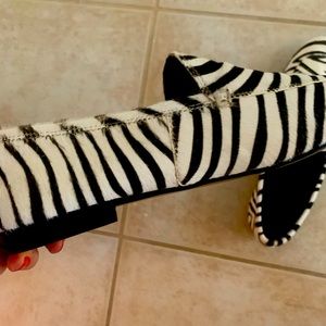 Zebra print super comfy banana republic shoes.